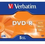 Verbatim DVD-R 4.7GB 16x Matt Silver 5er-Pack DVD-Rohlinge
