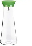 Relaxdays Glaskaraffe zylindrisch, 1 Liter, Gastro, Edelstahl Ausgie&szlig;er, feines