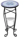 vidaXL Beistelltisch Mosaik Blau und Wei&szlig;