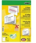 Sigel Klapp-Visitenkarten 3C beidseitig bedruckbar 225g/qm hochwei&szlig; VE=50 St&uuml;ck