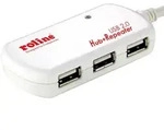 ROLINE USB 2.0 4-Port Hub mit Repeater, 12 m