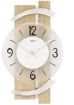 AMS W9546 Wanduhr mit Sonoma-Holzgeh&auml;use und Aluminium-Auflage