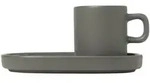 Blomus Pilar Set 2 Espressotassen mit Untertassen Pewter 50 ml