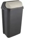 KEEEPER 50L M&uuml;lleimer mit Schiebedeckel in der grauen Rasmus-Kollektion