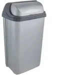 KEEEPER 50L M&uuml;lleimer mit silbernem Schiebedeckel, Rasmus-Kollektion