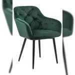 SalesFever Armlehnstuhl | Bezug in Samt-Optik | Gestell Metall...