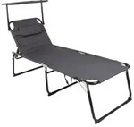 Lex XXL Aluminium Gartenliege Sonnenliege gepolstert mit Kopfkissen Sonnendach...