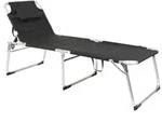 Lex XXL Aluminium Gartenliege Sonnenliege gepolstert mit Kopfkissen klappbar...