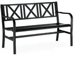 Relaxdays Gartenbank aus Metall, 2-Sitzer, robust, f&uuml;r Terrasse, Balkon, Ruhebank