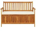 vidaXL Garten Aufbewahrungsbank Akazienholz Massiv 120 x 63 x 84 cm