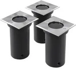 vidaXL Outdoor Bodenleuchten 3 Stk. Quadratisch