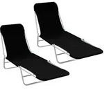 vidaXL Klappliegen 2 Stk. Stahl und Stoff Schwarz
