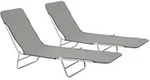 vidaXL Klappliegen 2 Stk. Stahl und Stoff Grau