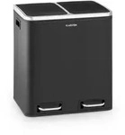 Klarstein Trash Gordon Treteimer 30L / 2x15L ger&auml;uschlos PP Edelstahl schwarz