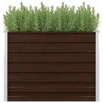 vidaXL Hochbeet Braun 100 x 100 x 77 cm Verzinkter Stahl