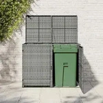 vidaXL M&uuml;lltonnenbox f&uuml;r 2 Tonnen Poly Rattan Anthrazit 148&times;77&times;111 cm