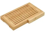 Relaxdays Brotschneidebrett, praktisches Brotbrett mit Messer aus Edelstahl,