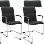 CLP 2er Set Freischwinger Seattle Kunstleder Kunstleder HBT: 92x57x59 cm schwarz