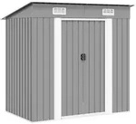 vidaXL Gartenschuppen Grau Metall