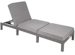 tectake Sonnenliege Rattan Sofia Grau