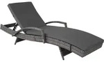 tectake Aluminium Rattan Sonnenliege Oc&eacute;ane Grau