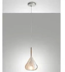Fabas Luce - Lila LED-H&auml;ngeleuchter aus Metall und bernsteinfarbenem