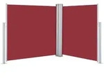 vidaXL Rote einziehbare Seitenmarkise 100 x 600 cm, Modell Ventura Nord