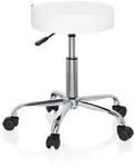 Hocker / Drehhocker / Arbeitsstuhl OPERATOR II Kunstleder weiss Chrom hjh OFFICE