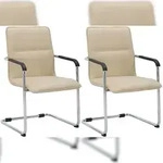 CLP 2er Set Freischwinger Seattle Kunstleder Kunstleder HBT: 92x57x59 cm creme