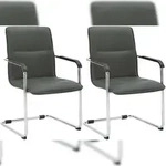 CLP 2er Set Freischwinger Seattle Kunstleder Kunstleder HBT: 92x57x59 cm grau