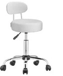 CASARIA&reg; Rollhocker mit Lehne H&ouml;henverstellbar Wei&szlig;