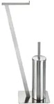 WENKO Stand WC-Garnitur Mod. Lirio Edelstahl matt, WC-B&uuml;rstenhalter mit Rollenhalter