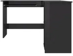 vidaXL Eckschreibtisch in L-Form Hochglanz-Schwarz 120&times;140&times;75 cm