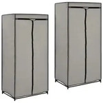 vidaXL Kleiderschr&auml;nke 2 Stk. Grau 75&times;50&times;160 cm