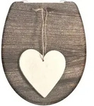 Sch&uuml;tte WC Sitz WOOD HEART, Duroplast Toilettendeckel mit Absenkautomatik und