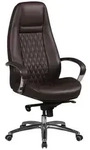FineBuy B&uuml;rostuhl Echtleder Braun Schreibtischstuhl ergonomisch Chefsessel...