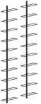 vidaXL Wand-Weinregale f&uuml;r 20 Flaschen 2 Stk. Schwarz Metall