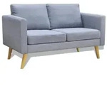 vidaXL Sofa 2-Sitzer Stoff Hellgrau