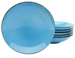 CreaTable Nature Collection Blue Suppenteller 6-tlg Steinzeug