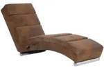 vidaXL Massage Chaiselongue Braun Wildleder-Optik
