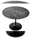 SalesFever Esstisch rund &Oslash; 110 cm | Tischplatte MDF Marmoroptik | Gestell...