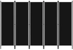 vidaXL 5-tlg. Raumteiler Schwarz 250x180 cm