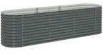 vidaXL Garten-Hochbeet 320x80x81 cm Verzinkter Stahl Grau