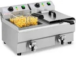 Royal Catering Elektro-Doppel-Fritteuse - 2 x 10 l - 6000 W - Ablasshahn -
