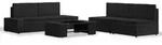 vidaXL 5-tlg. Garten-Lounge-Set Poly Rattan Schwarz