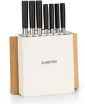 Klarstein Kitano Plus Messer-Set 9 tlg. Holzblock Bambus-Schneidebrett wei&szlig;...