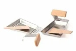 Home & Garden Grillpf&auml;nnchen Set 2er ideal f&uuml;r Fisch Gem&uuml;se inkl. 2 Holzschaber
