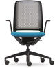 Sedus se:motion, Bürostuhl, schwarz, mit Armlehnen, Sitzpolster in blau
