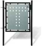 vidaXL Zauntor (Einzeltor) Schwarz 100x125 cm