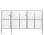 vidaXL Gartentor Stahl : Farbe - Silber, Gr&ouml;&szlig;e - 400 x 150 cm